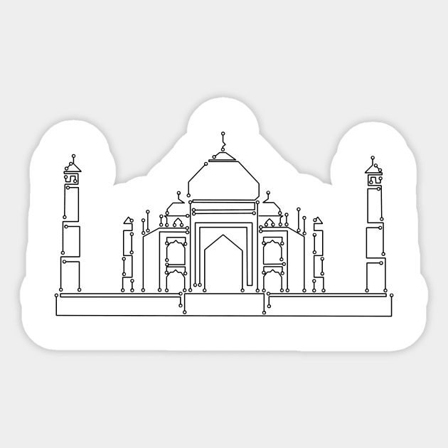 7 Digital Wonders - Taj Mahal Sticker by Daxos